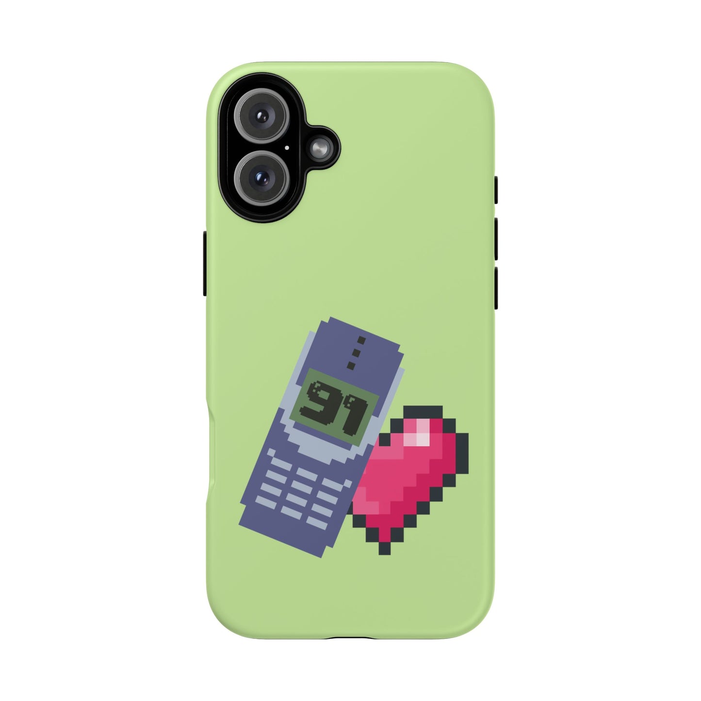 Pixel Heart Phone Case — Retro Tamagotchi-Style Mobile Love iPhone Cover