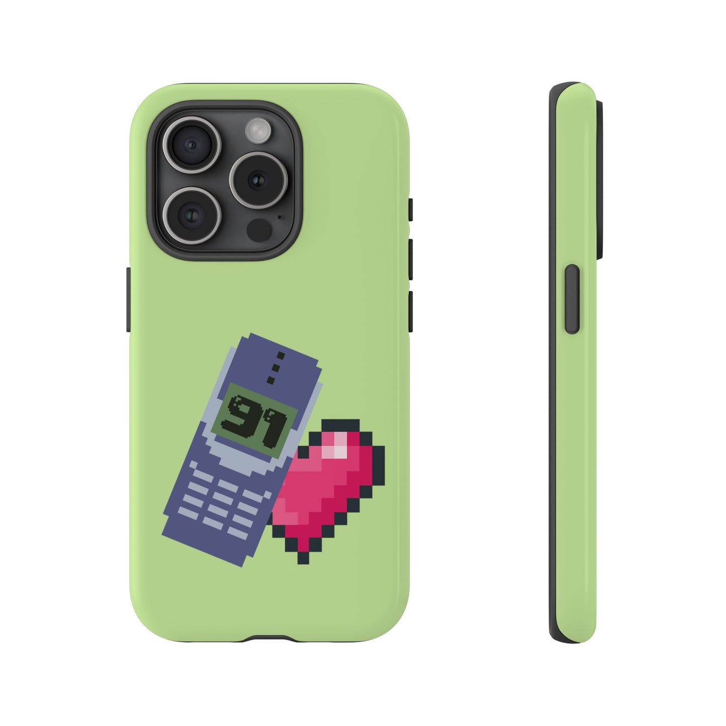 Pixel Heart Phone Case — Retro Tamagotchi-Style Mobile Love iPhone Cover
