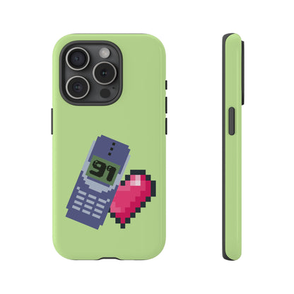 Pixel Heart Phone Case — Retro Tamagotchi-Style Mobile Love iPhone Cover