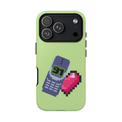 Pixel Heart Phone Case — Retro Tamagotchi-Style Mobile Love iPhone Cover