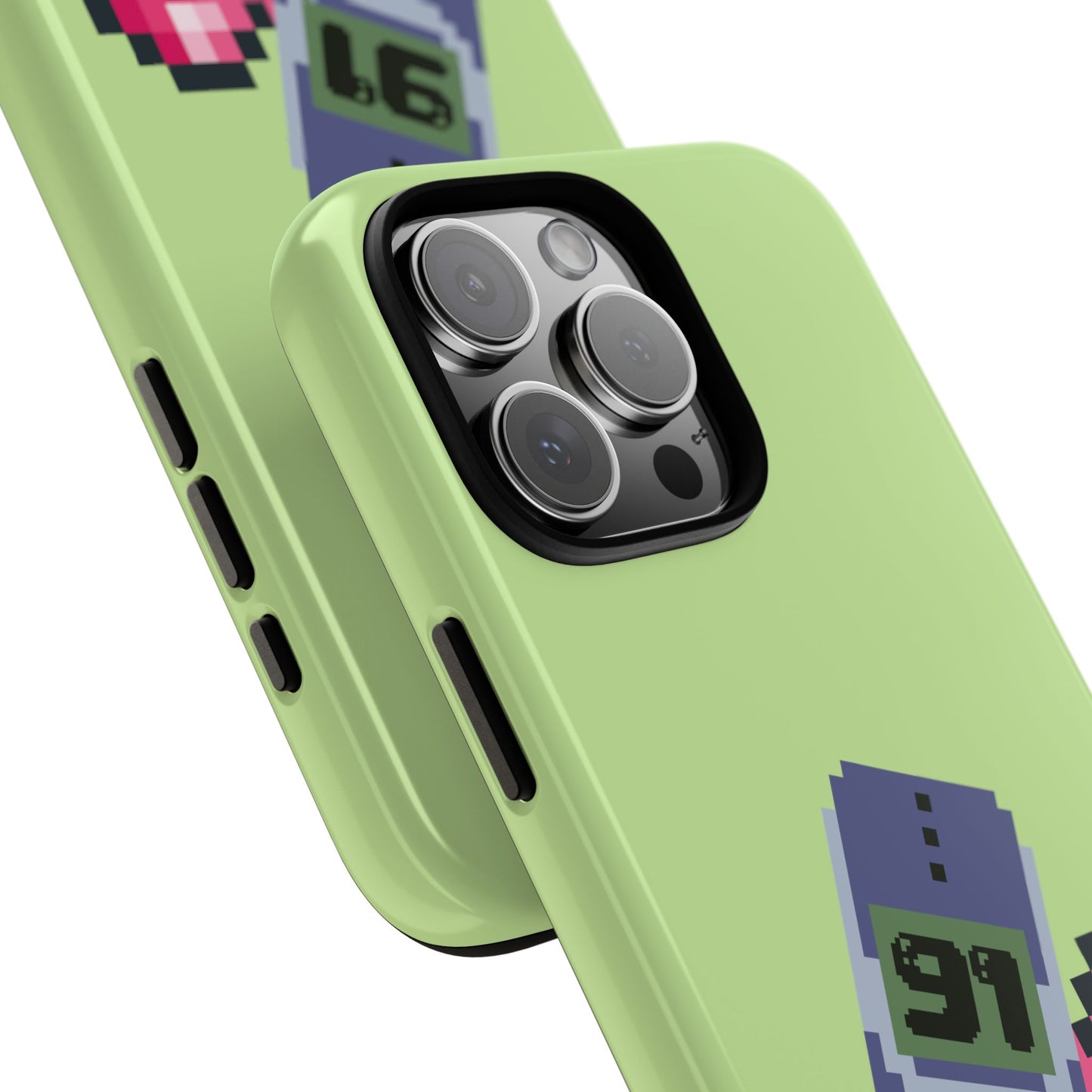 Pixel Heart Phone Case — Retro Tamagotchi-Style Mobile Love iPhone Cover