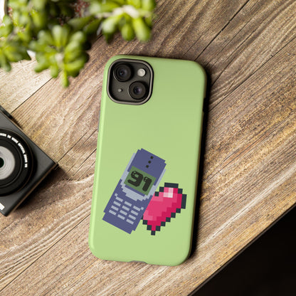 Pixel Heart Phone Case — Retro Tamagotchi-Style Mobile Love iPhone Cover