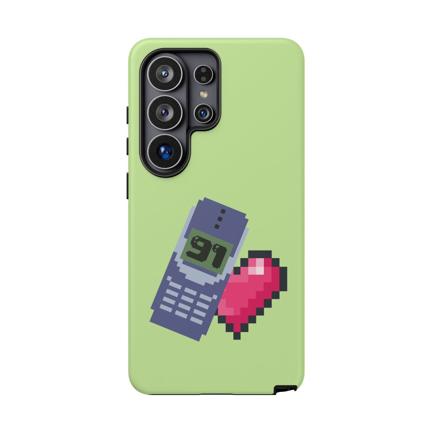 Pixel Heart Phone Case — Retro Tamagotchi-Style Mobile Love iPhone Cover