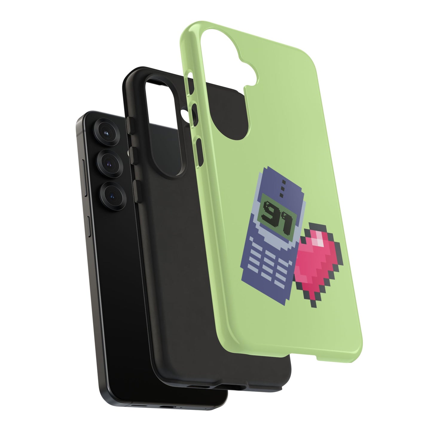 Pixel Heart Phone Case — Retro Tamagotchi-Style Mobile Love iPhone Cover