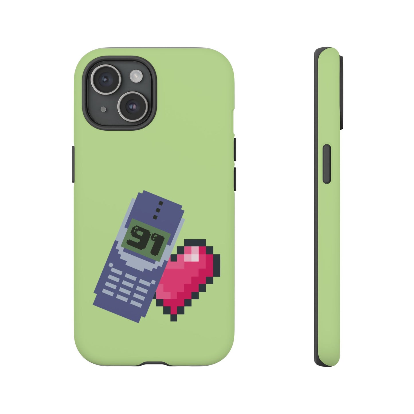 Pixel Heart Phone Case — Retro Tamagotchi-Style Mobile Love iPhone Cover