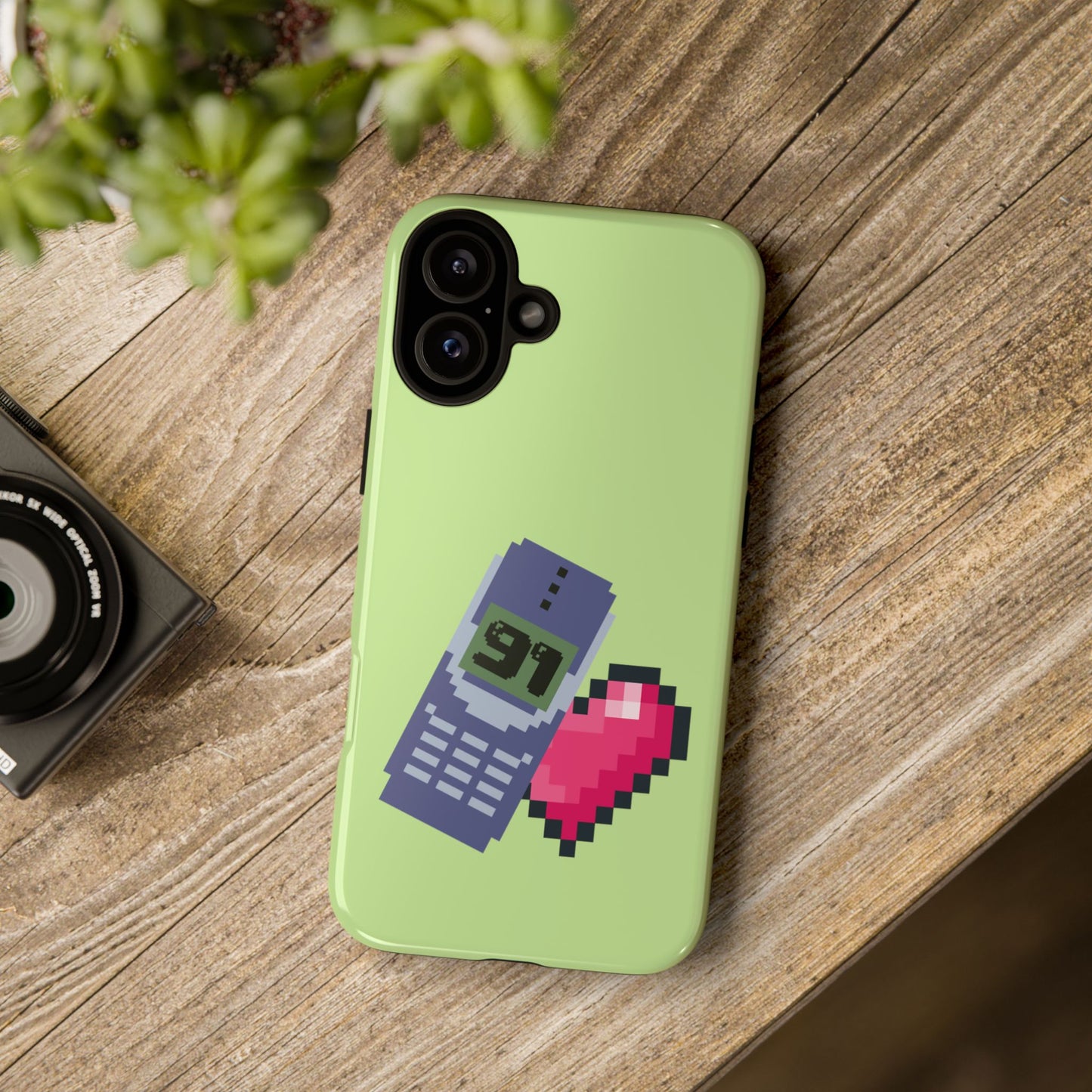 Pixel Heart Phone Case — Retro Tamagotchi-Style Mobile Love iPhone Cover