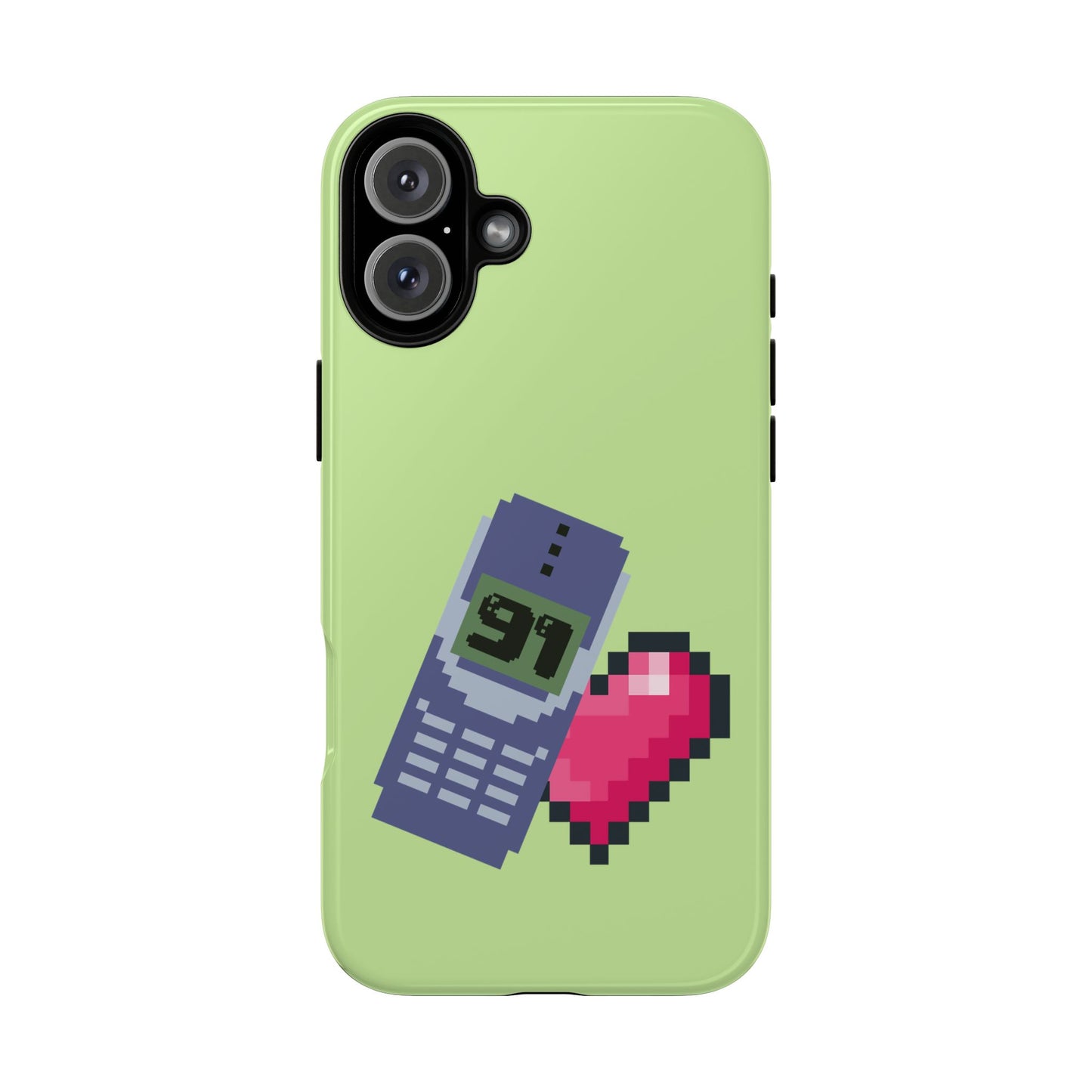 Pixel Heart Phone Case — Retro Tamagotchi-Style Mobile Love iPhone Cover