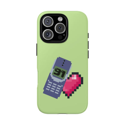 Pixel Heart Phone Case — Retro Tamagotchi-Style Mobile Love iPhone Cover
