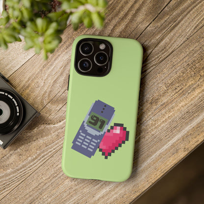 Pixel Heart Phone Case — Retro Tamagotchi-Style Mobile Love iPhone Cover