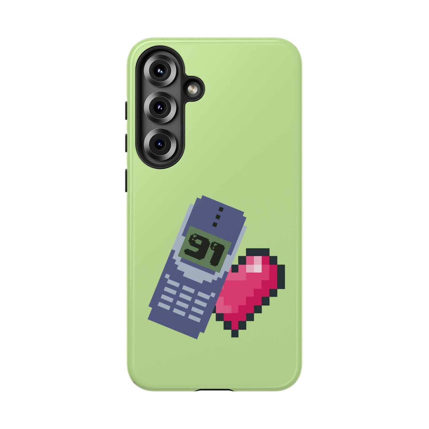 Pixel Heart Phone Case — Retro Tamagotchi-Style Mobile Love iPhone Cover