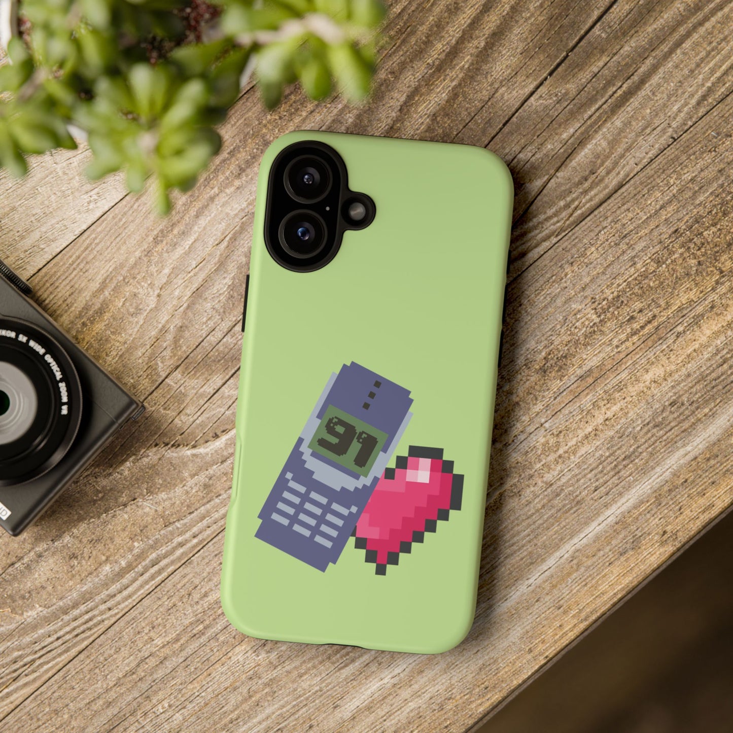 Pixel Heart Phone Case — Retro Tamagotchi-Style Mobile Love iPhone Cover