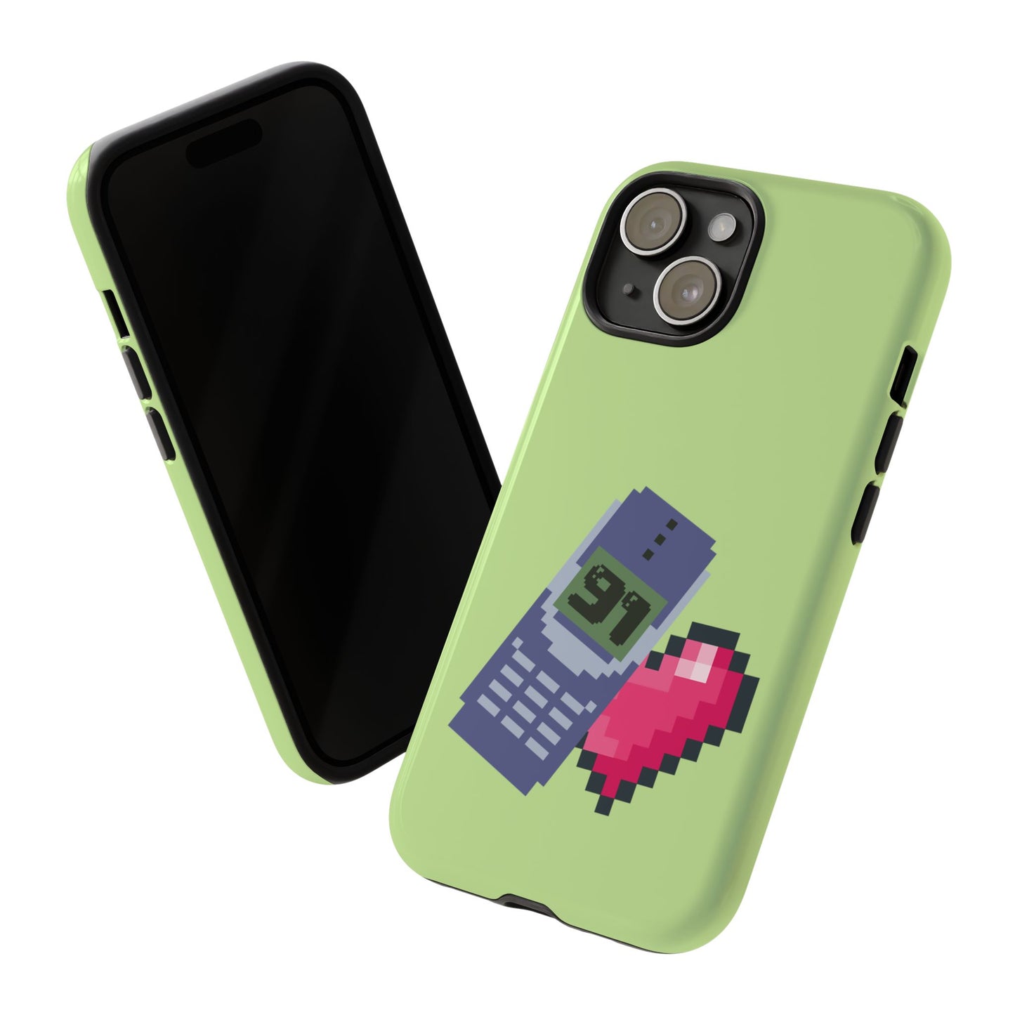 Pixel Heart Phone Case — Retro Tamagotchi-Style Mobile Love iPhone Cover