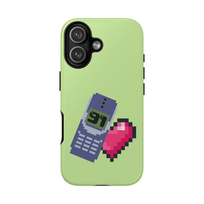Pixel Heart Phone Case — Retro Tamagotchi-Style Mobile Love iPhone Cover