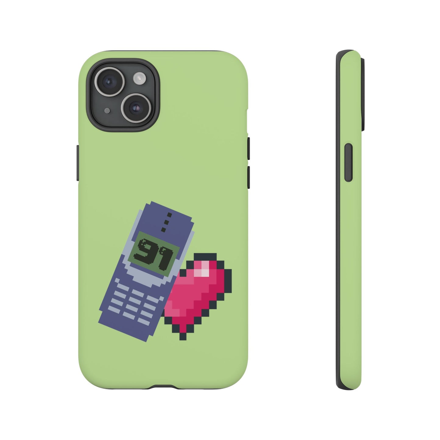 Pixel Heart Phone Case — Retro Tamagotchi-Style Mobile Love iPhone Cover