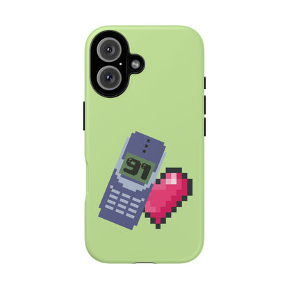 Pixel Heart Phone Case — Retro Tamagotchi-Style Mobile Love iPhone Cover