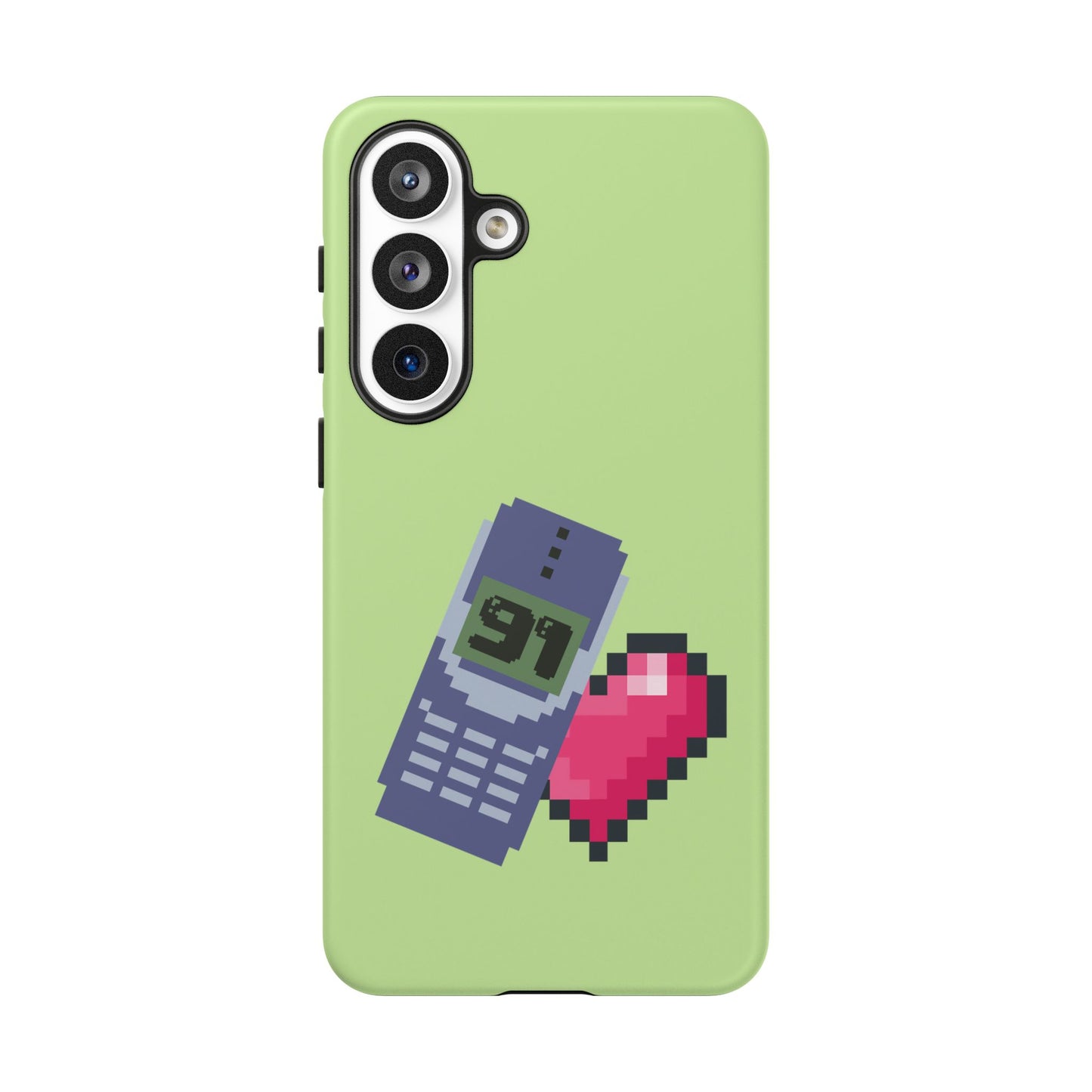 Pixel Heart Phone Case — Retro Tamagotchi-Style Mobile Love iPhone Cover