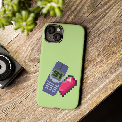 Pixel Heart Phone Case — Retro Tamagotchi-Style Mobile Love iPhone Cover