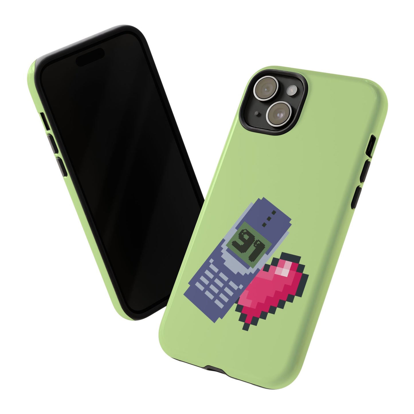Pixel Heart Phone Case — Retro Tamagotchi-Style Mobile Love iPhone Cover