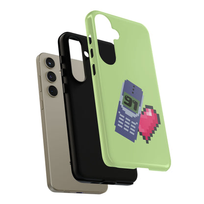 Pixel Heart Phone Case — Retro Tamagotchi-Style Mobile Love iPhone Cover