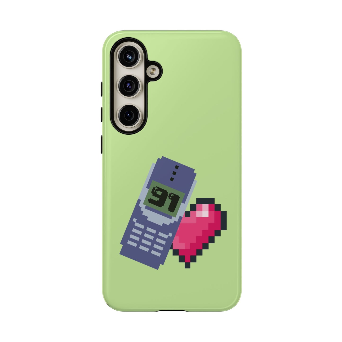 Pixel Heart Phone Case — Retro Tamagotchi-Style Mobile Love iPhone Cover