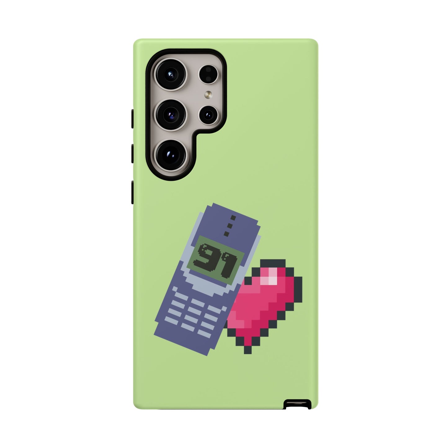 Pixel Heart Phone Case — Retro Tamagotchi-Style Mobile Love iPhone Cover