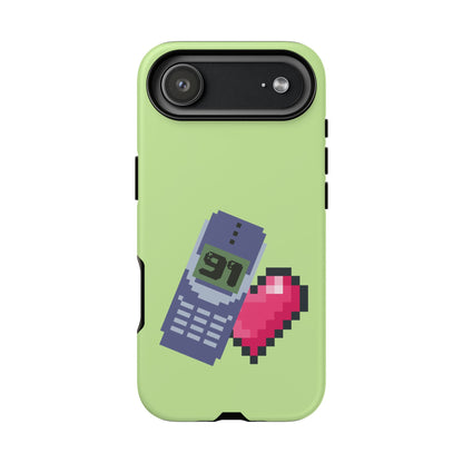 Pixel Heart Phone Case — Retro Tamagotchi-Style Mobile Love iPhone Cover