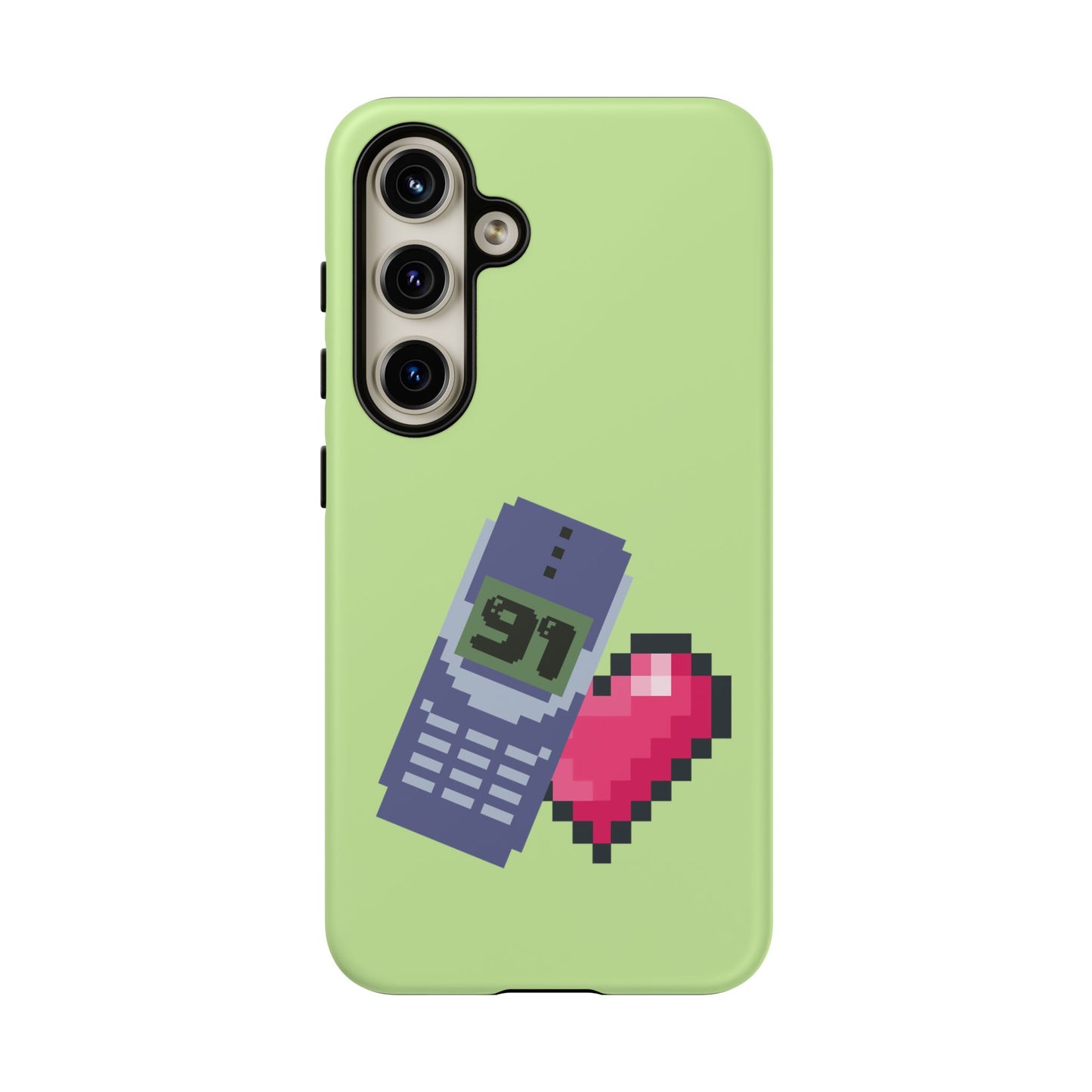 Pixel Heart Phone Case — Retro Tamagotchi-Style Mobile Love iPhone Cover