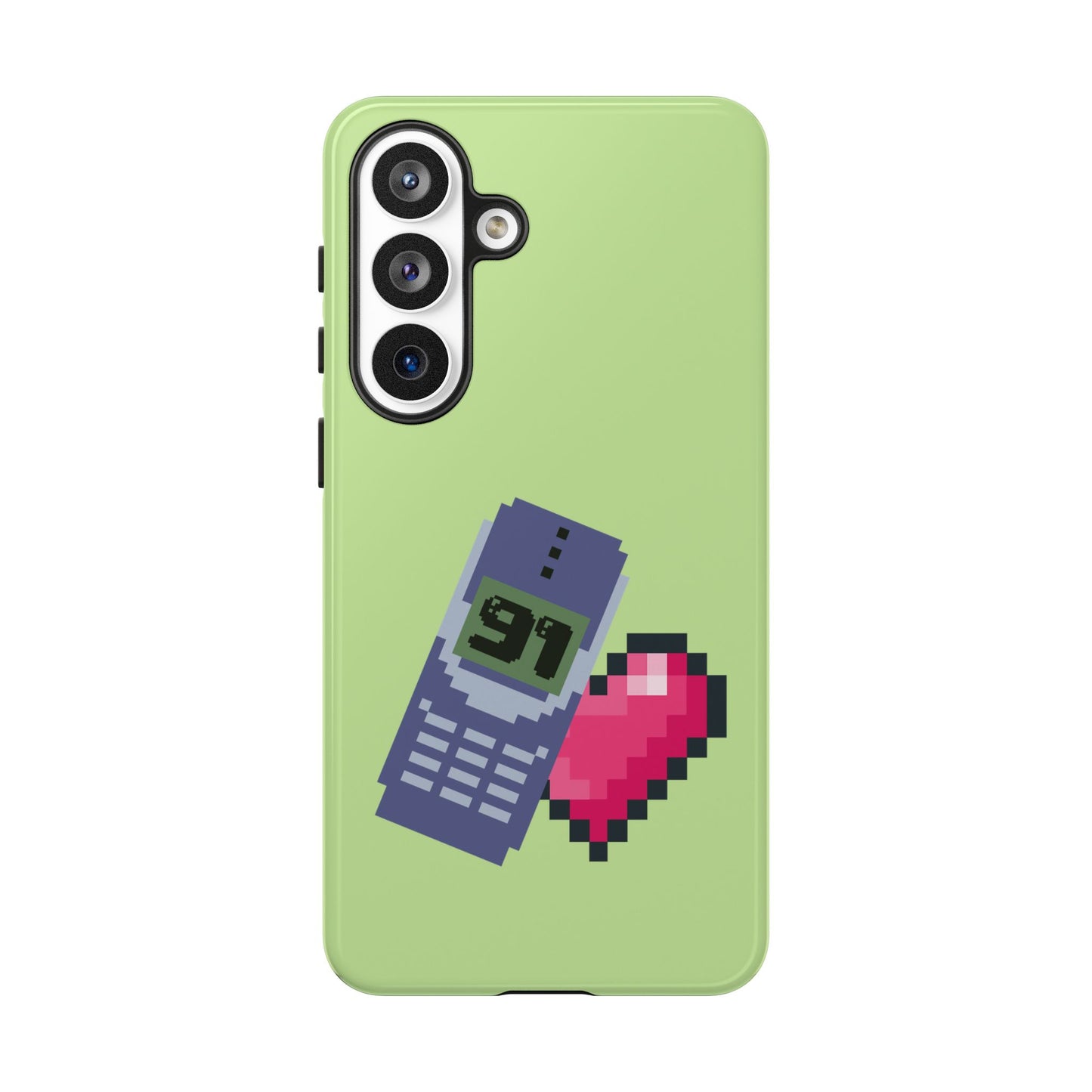 Pixel Heart Phone Case — Retro Tamagotchi-Style Mobile Love iPhone Cover