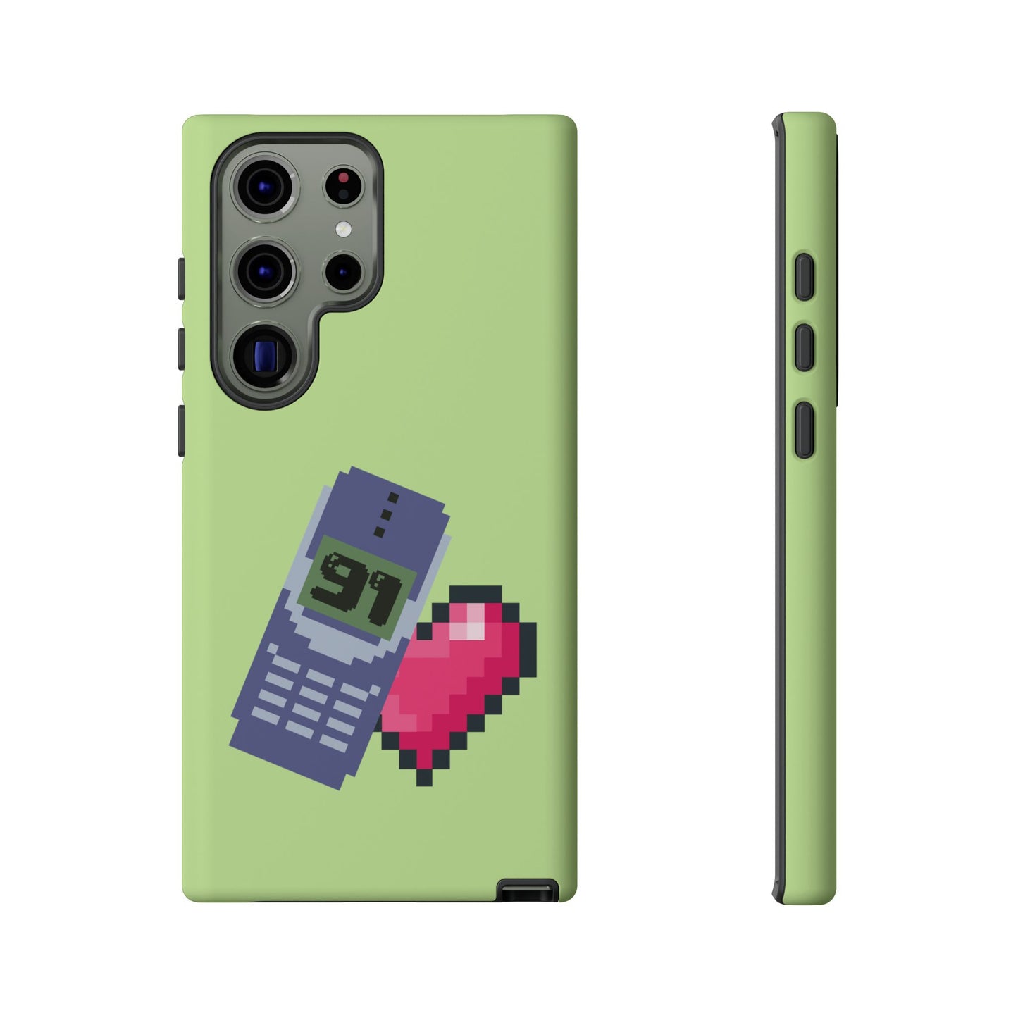 Pixel Heart Phone Case — Retro Tamagotchi-Style Mobile Love iPhone Cover