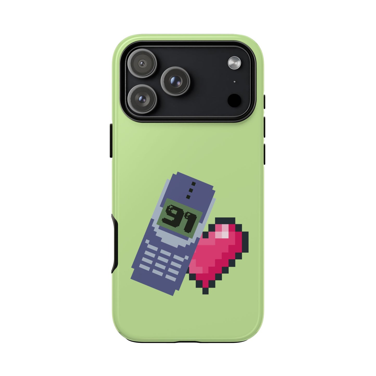Pixel Heart Phone Case — Retro Tamagotchi-Style Mobile Love iPhone Cover
