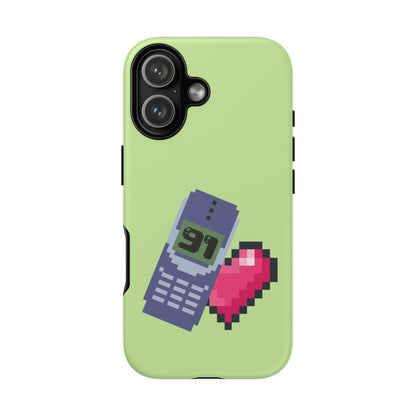 Pixel Heart Phone Case — Retro Tamagotchi-Style Mobile Love iPhone Cover