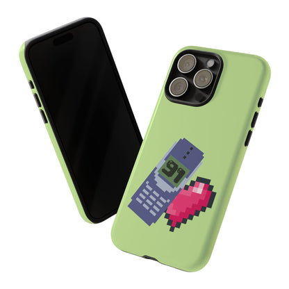 Pixel Heart Phone Case — Retro Tamagotchi-Style Mobile Love iPhone Cover