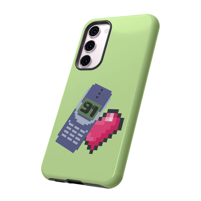 Pixel Heart Phone Case — Retro Tamagotchi-Style Mobile Love iPhone Cover
