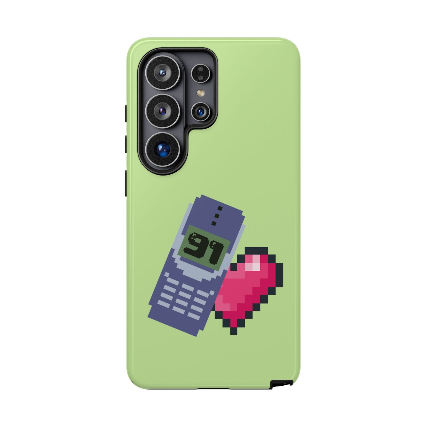 Pixel Heart Phone Case — Retro Tamagotchi-Style Mobile Love iPhone Cover