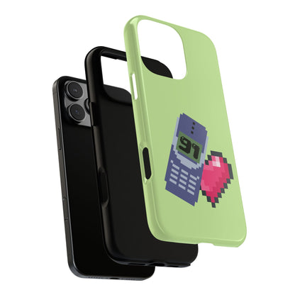 Pixel Heart Phone Case — Retro Tamagotchi-Style Mobile Love iPhone Cover