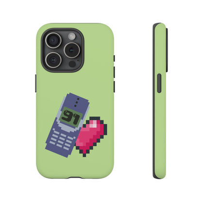 Pixel Heart Phone Case — Retro Tamagotchi-Style Mobile Love iPhone Cover