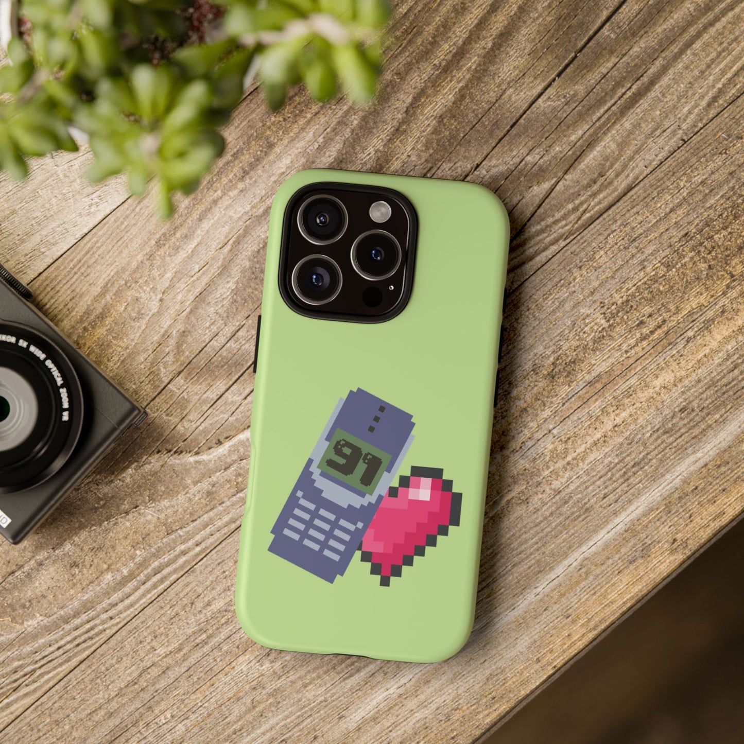 Pixel Heart Phone Case — Retro Tamagotchi-Style Mobile Love iPhone Cover