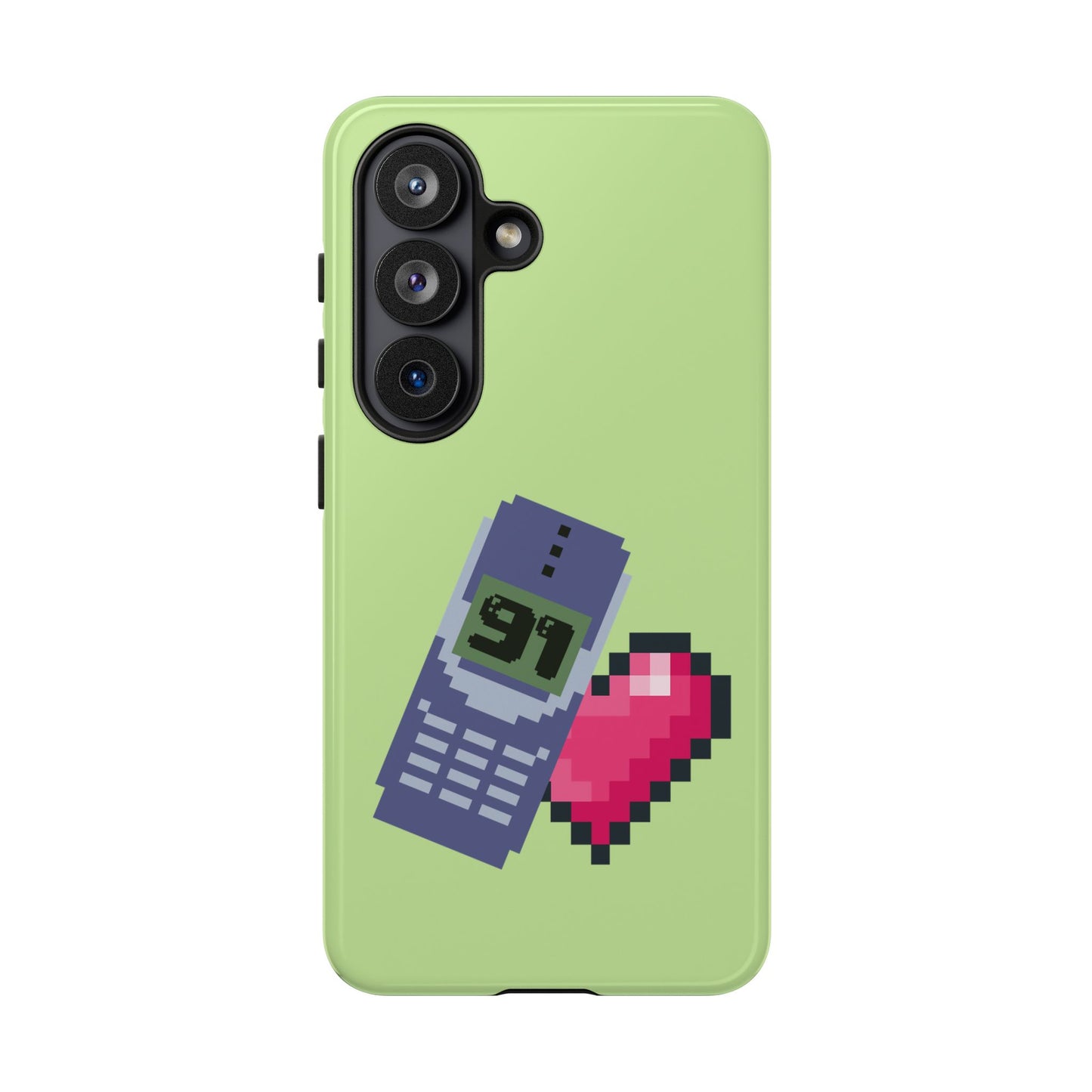 Pixel Heart Phone Case — Retro Tamagotchi-Style Mobile Love iPhone Cover