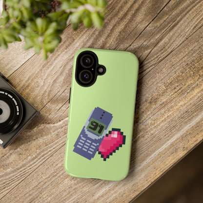 Pixel Heart Phone Case — Retro Tamagotchi-Style Mobile Love iPhone Cover
