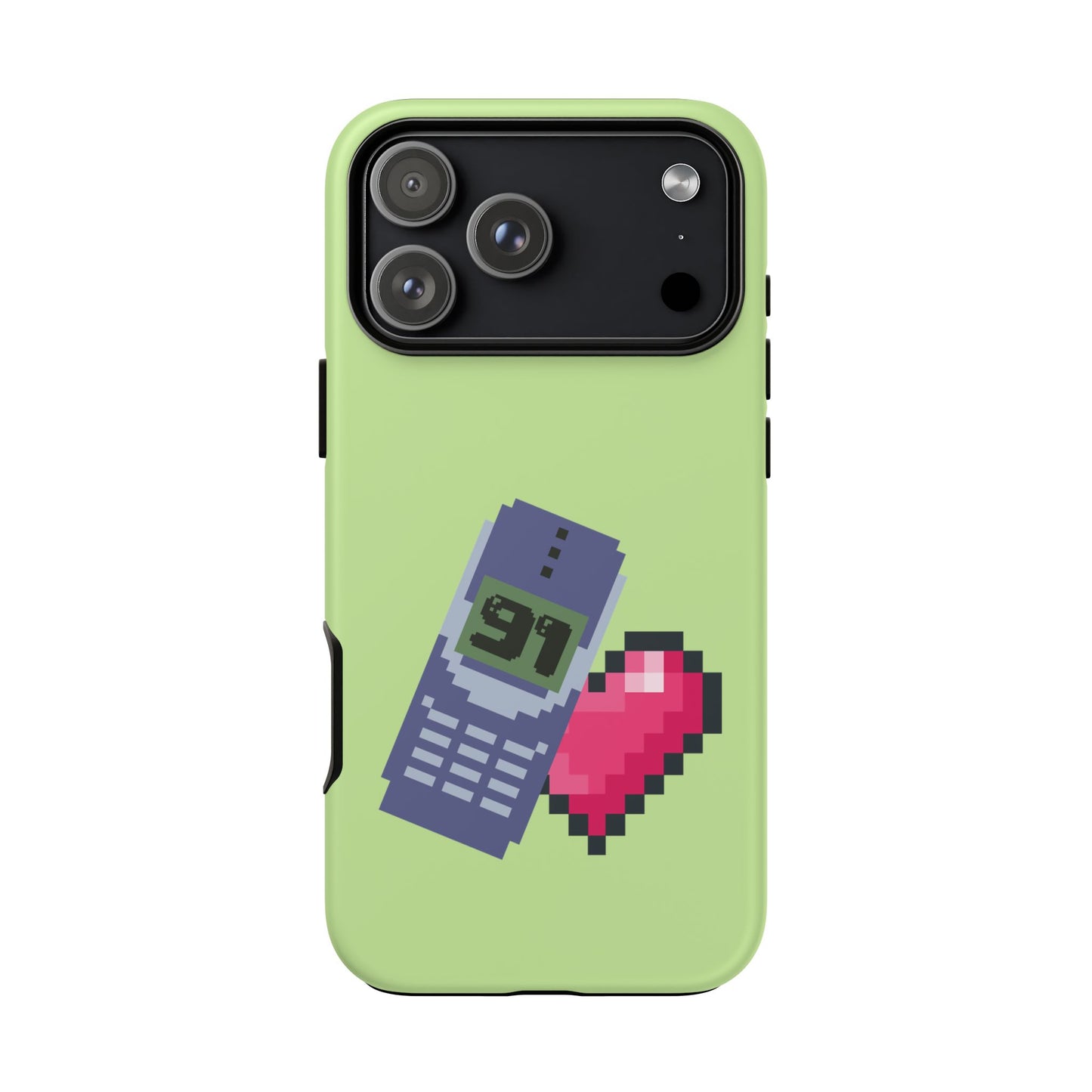Pixel Heart Phone Case — Retro Tamagotchi-Style Mobile Love iPhone Cover