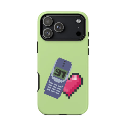 Pixel Heart Phone Case — Retro Tamagotchi-Style Mobile Love iPhone Cover