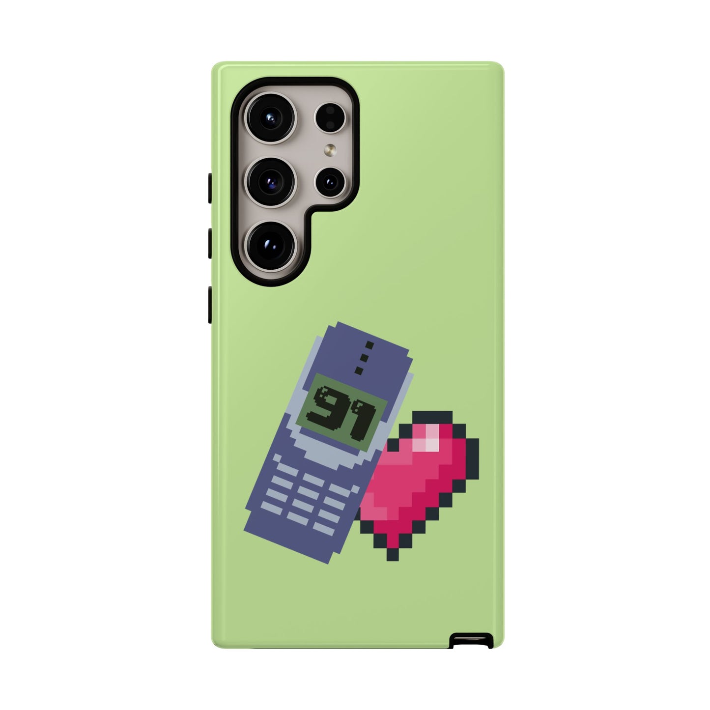 Pixel Heart Phone Case — Retro Tamagotchi-Style Mobile Love iPhone Cover