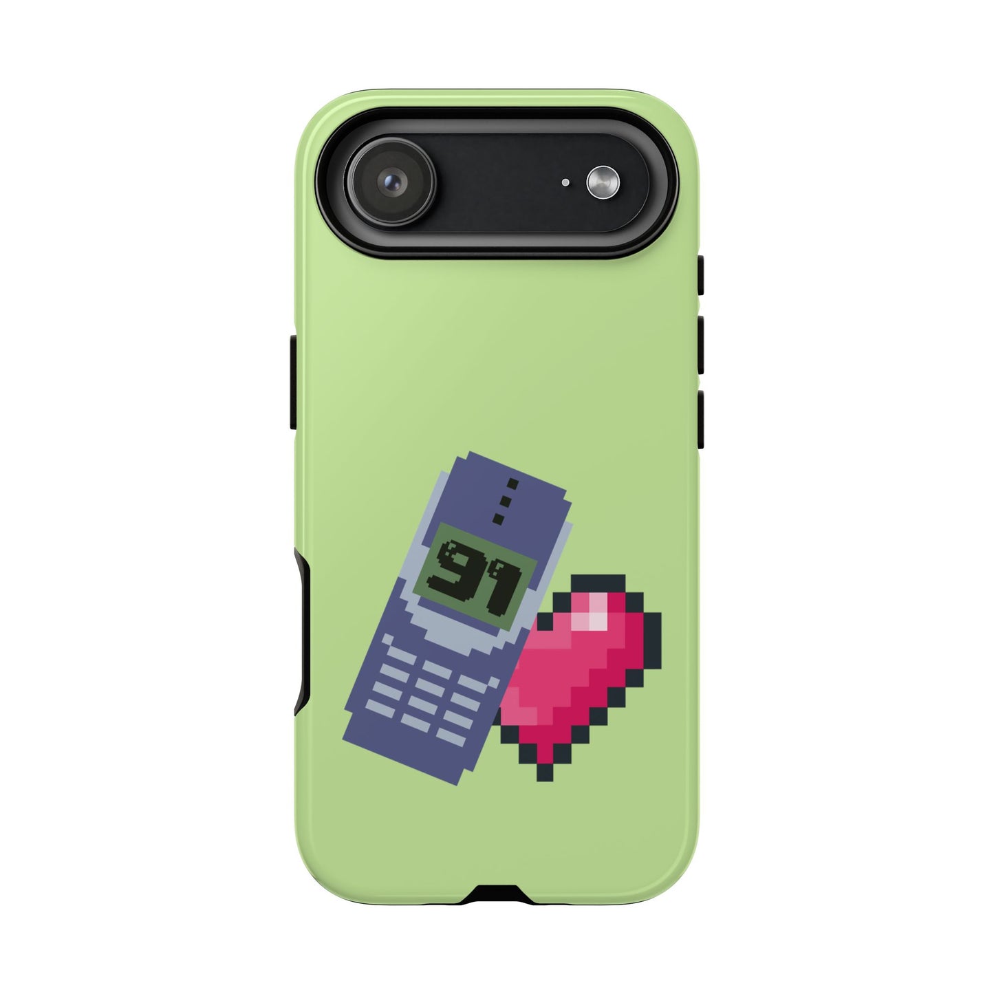 Pixel Heart Phone Case — Retro Tamagotchi-Style Mobile Love iPhone Cover