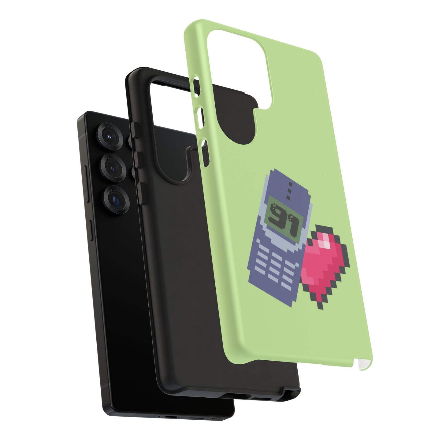 Pixel Heart Phone Case — Retro Tamagotchi-Style Mobile Love iPhone Cover