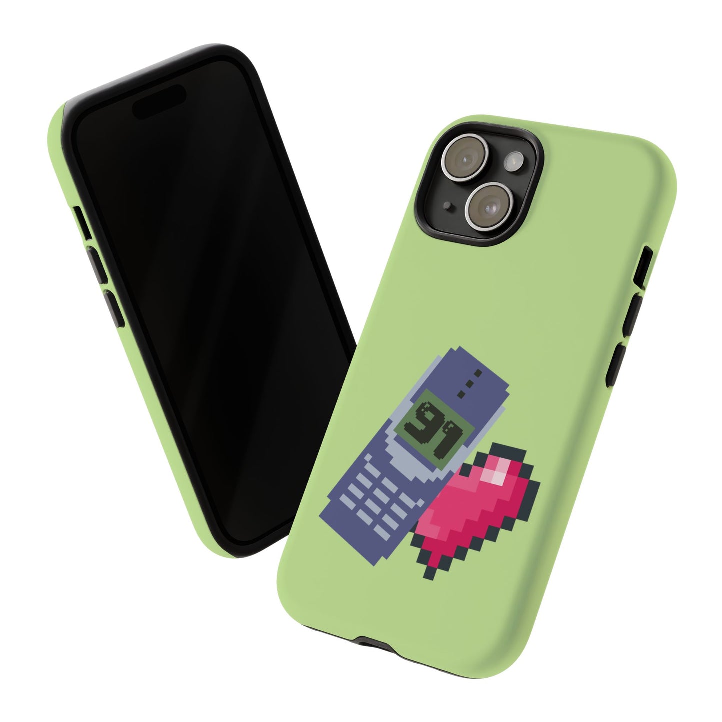 Pixel Heart Phone Case — Retro Tamagotchi-Style Mobile Love iPhone Cover