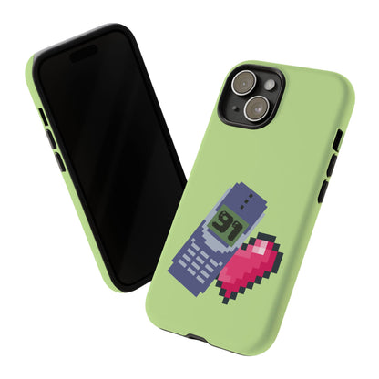 Pixel Heart Phone Case — Retro Tamagotchi-Style Mobile Love iPhone Cover