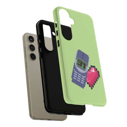 Pixel Heart Phone Case — Retro Tamagotchi-Style Mobile Love iPhone Cover