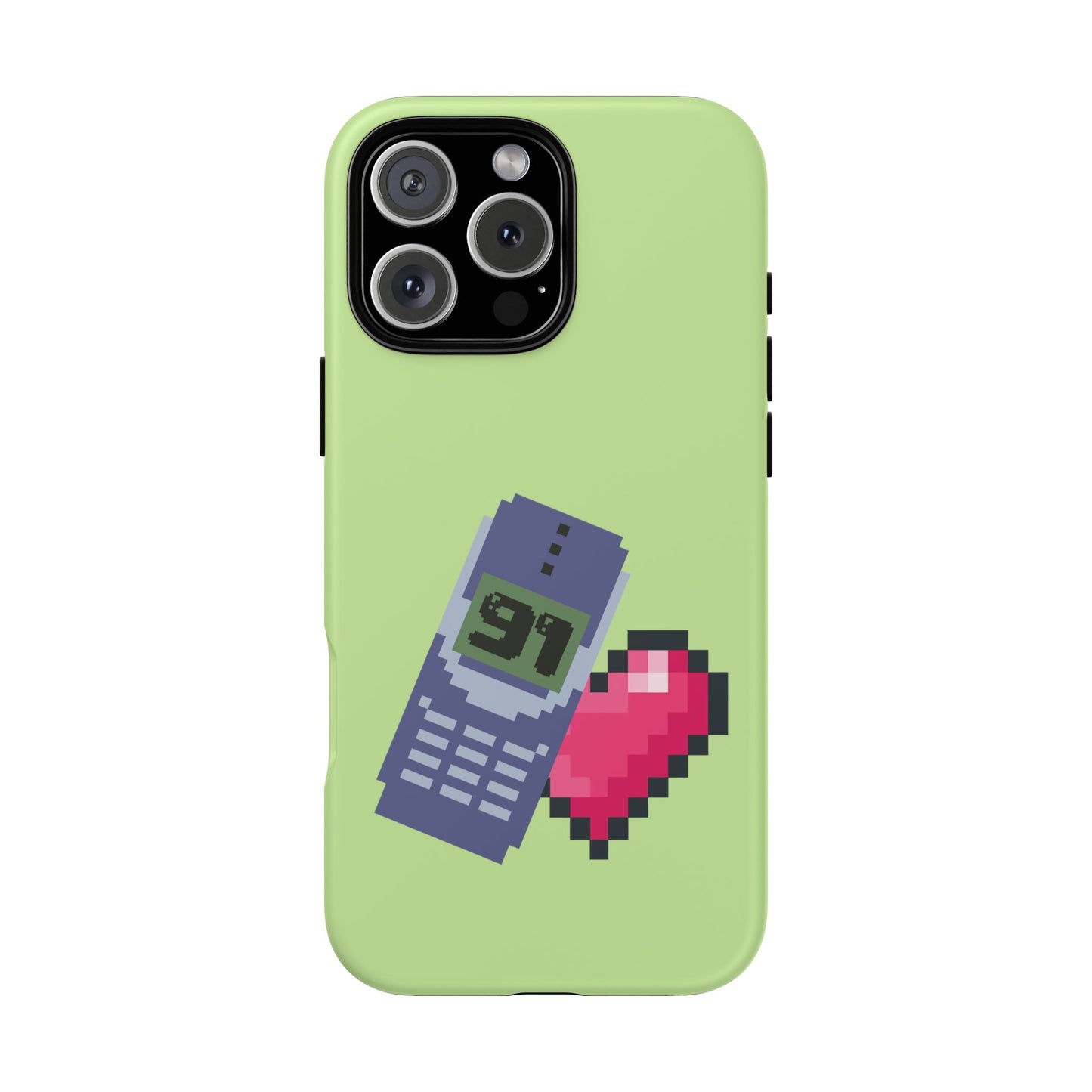 Pixel Heart Phone Case — Retro Tamagotchi-Style Mobile Love iPhone Cover