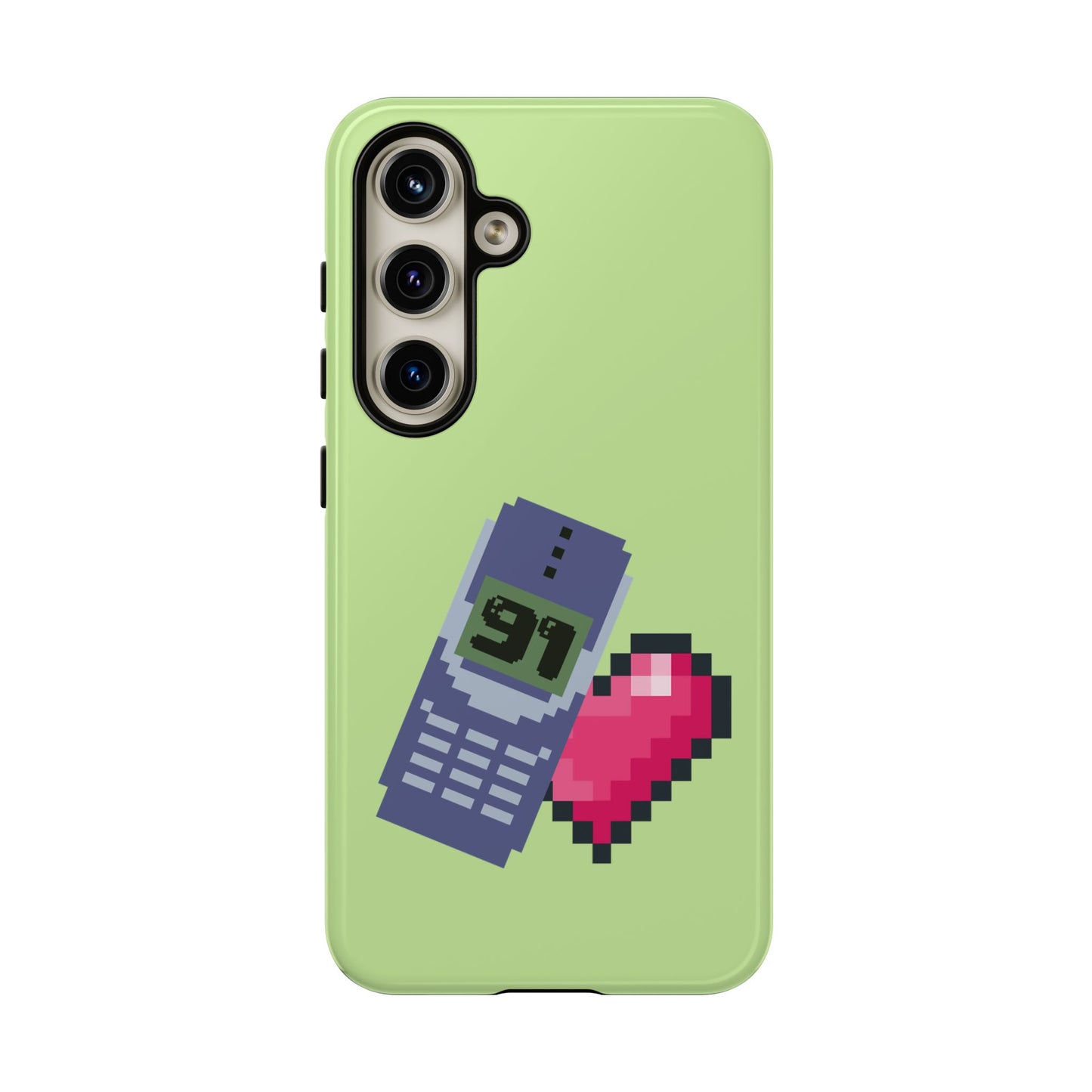 Pixel Heart Phone Case — Retro Tamagotchi-Style Mobile Love iPhone Cover