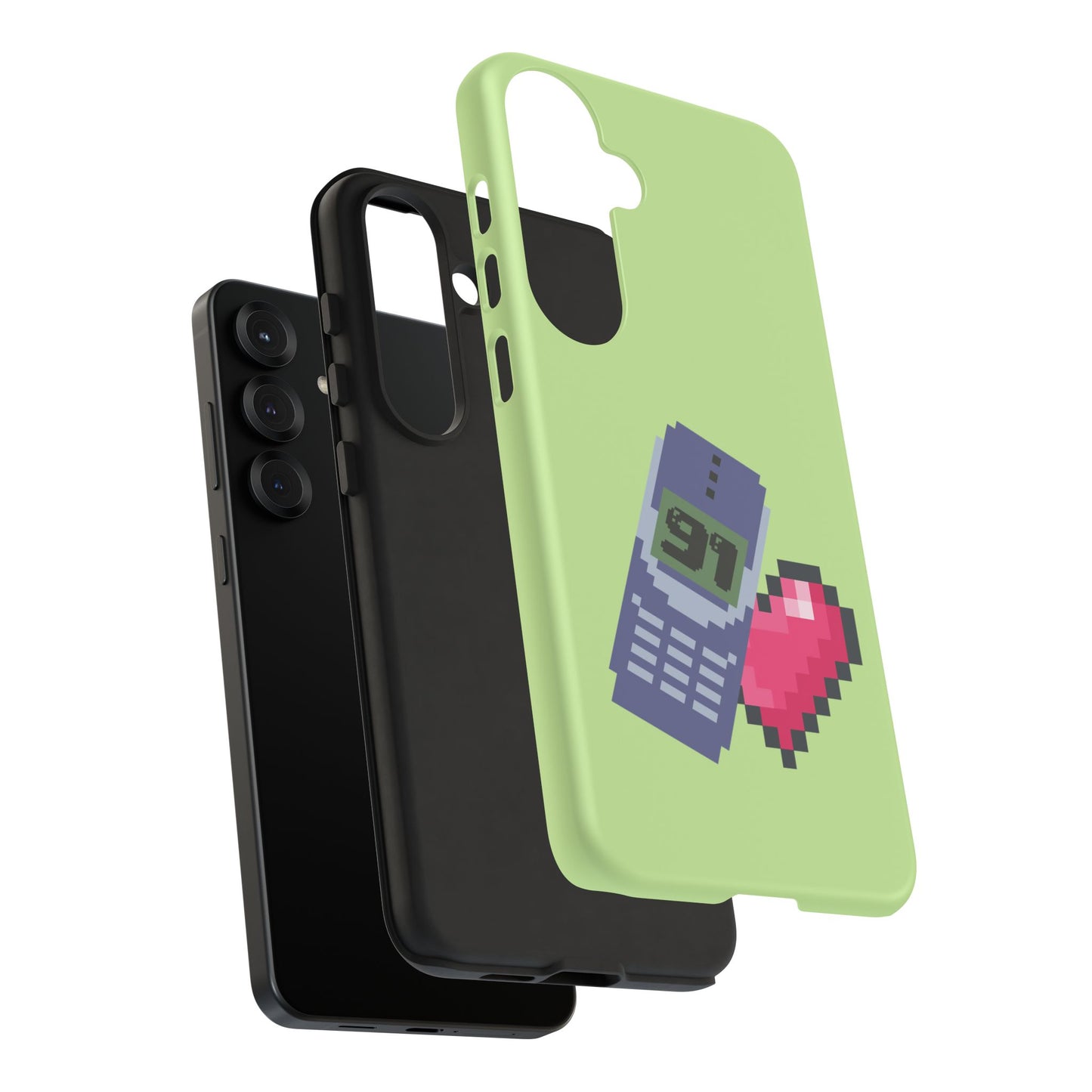 Pixel Heart Phone Case — Retro Tamagotchi-Style Mobile Love iPhone Cover